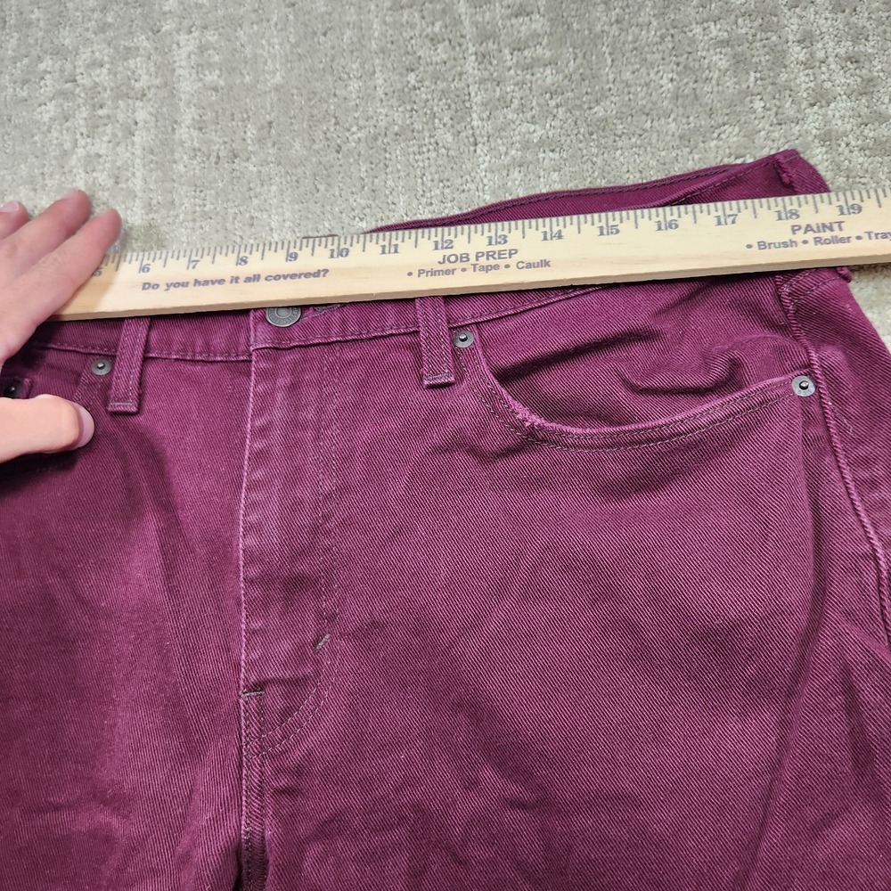 Levis 514 Jeans Men 36x32 Straight Leg Regular Fit Maroon Denim Stretch - Picture 5 of 13
